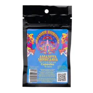 Dreamer Shrooms Amanita Muscaria Mushroom Capsules (10 Count) - Bag Front