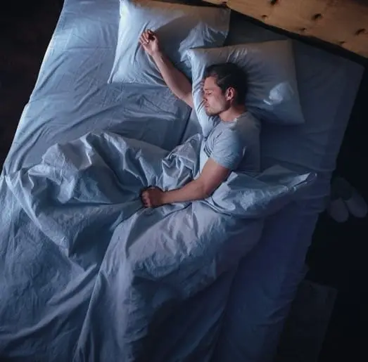 Man sleeping after eating Amanita Muscaria