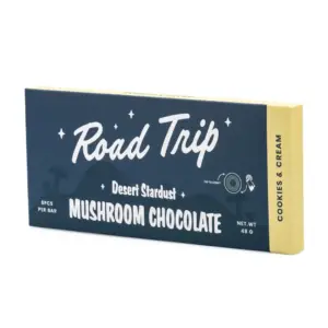 Road Trip Desert Stardust Mushroom Chocolate Bar - Cookies & Cream box front