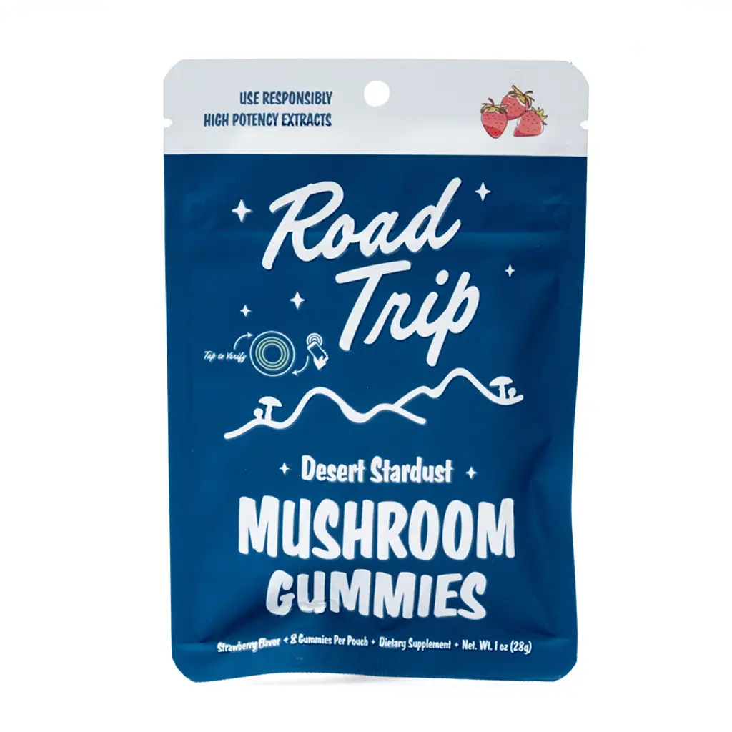 Road Trip Desert Stardust Mushroom Gummies - Strawberry bag front